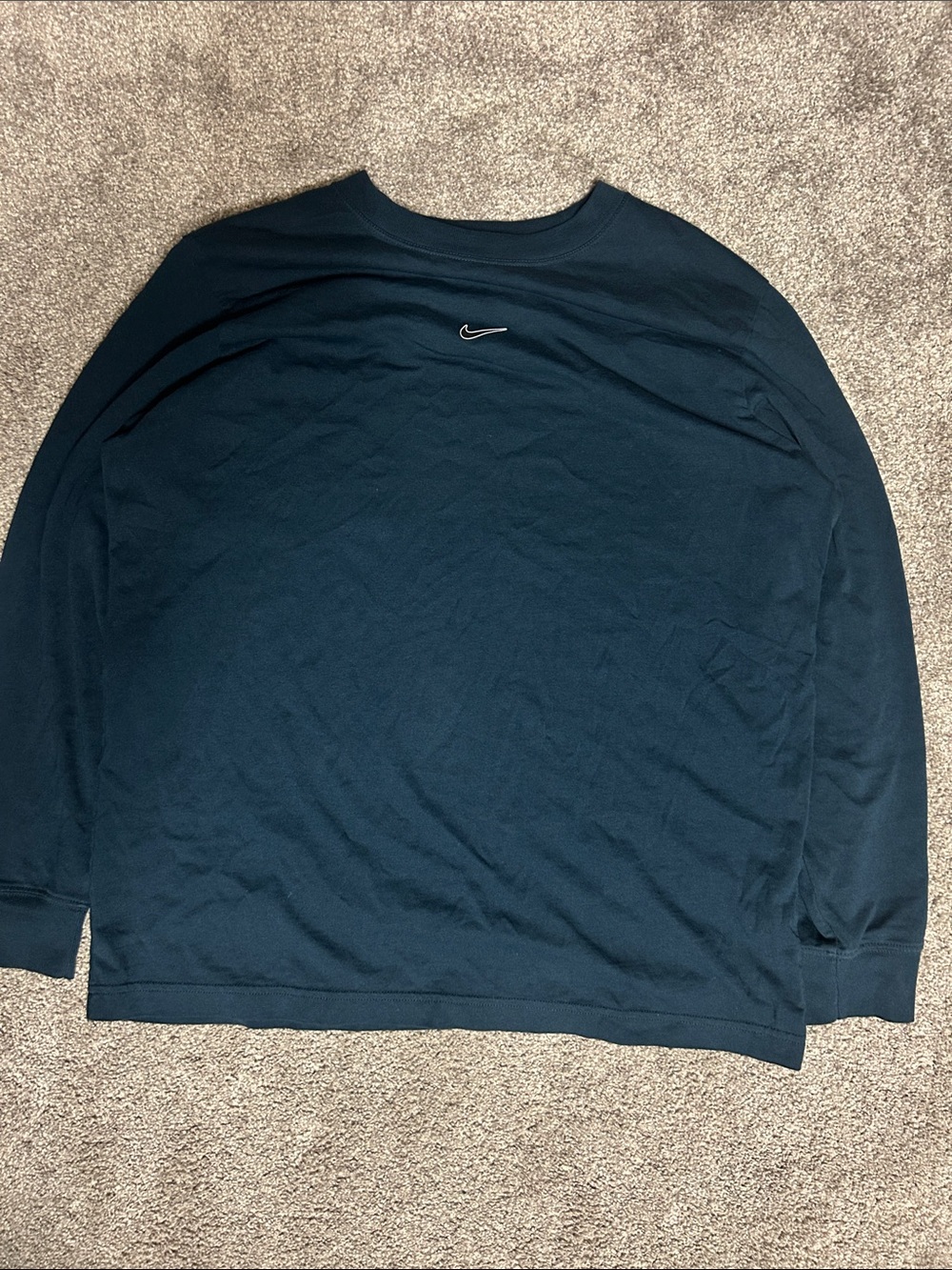 Y2K Nike Center Swoosh Navy Long Sleeve Shirt